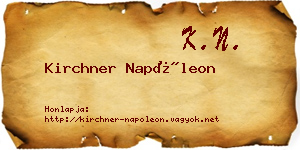 Kirchner Napóleon névjegykártya